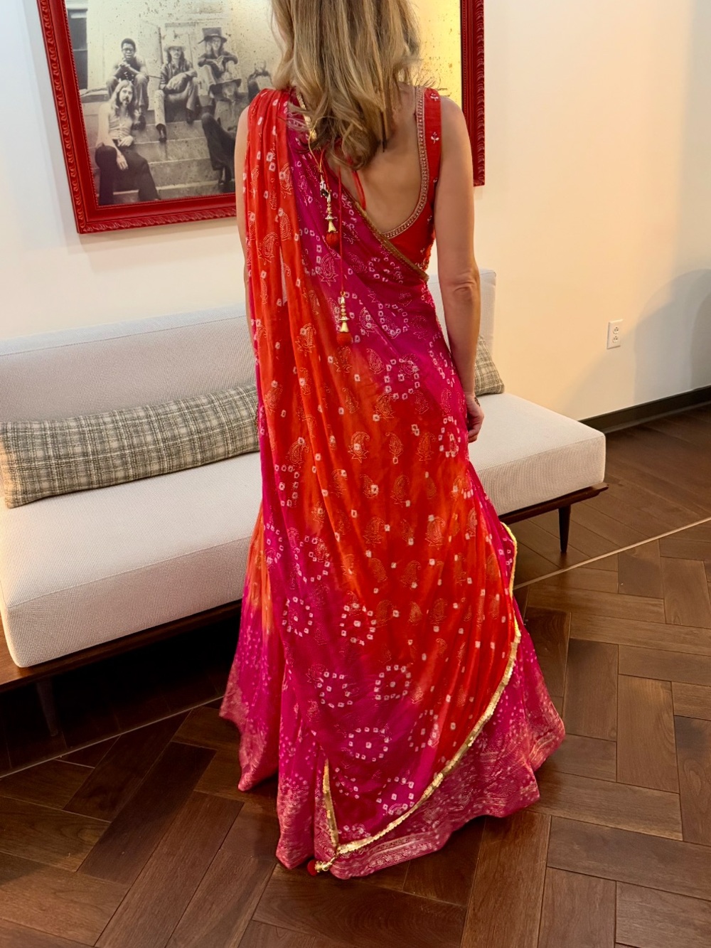 Vibrant Pink & Orange lehenga